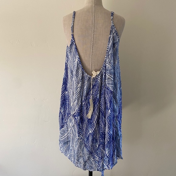 Lovestitch Blue palm Print Trapeze Dress - Picture 2 of 7